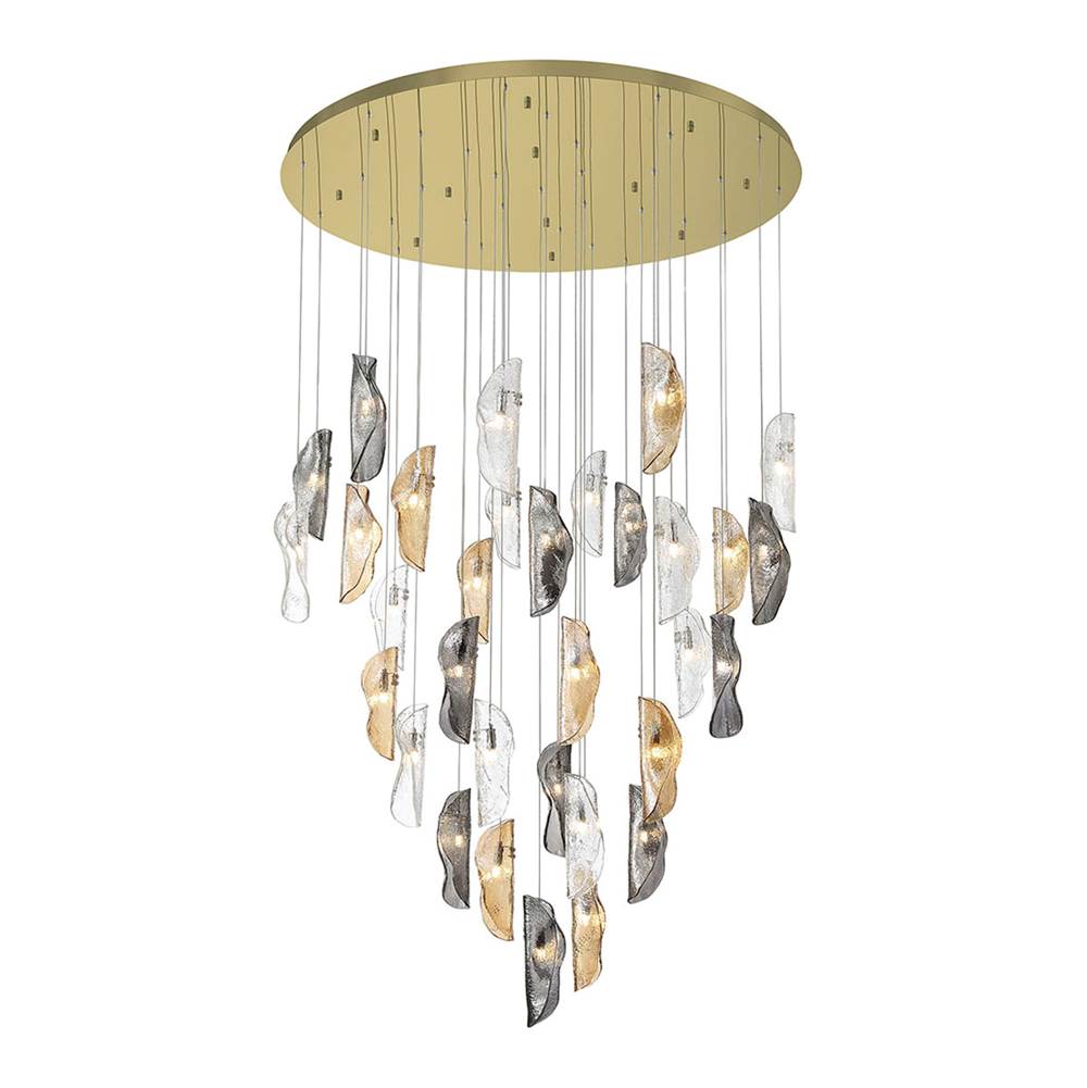 Lib&Co 10169-023-07 Gold Sorrento, 32 Light Led Grand Chandelier, Mixed, Gold Canopy Image 1
