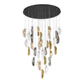 Lib&Co 10169-024-02 Black Sorrento, 32 Light Led Grand Chandelier, Mixed With Copper Leaf, Black Canopy Image 1