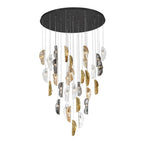 Lib&Co 10169-024-02 Black Sorrento, 32 Light Led Grand Chandelier, Mixed With Copper Leaf, Black Canopy Image 1