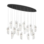 Lib&Co 10172-017-02 Black Sorrento, 16 Light Oval Led Chandelier, Clear, Black Canopy Image 1