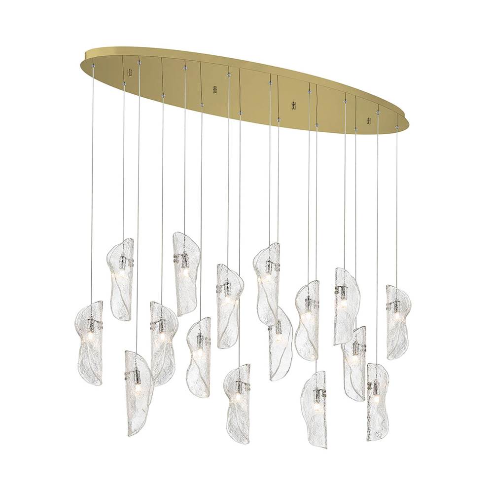 Lib&Co 10172-017-07 Gold Sorrento, 16 Light Oval Led Chandelier, Clear, Gold Canopy Image 1