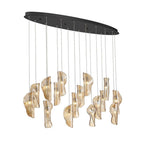 Lib&Co 10172-018-02 Black Sorrento, 16 Light Oval Led Chandelier, Amber, Black Canopy Image 1