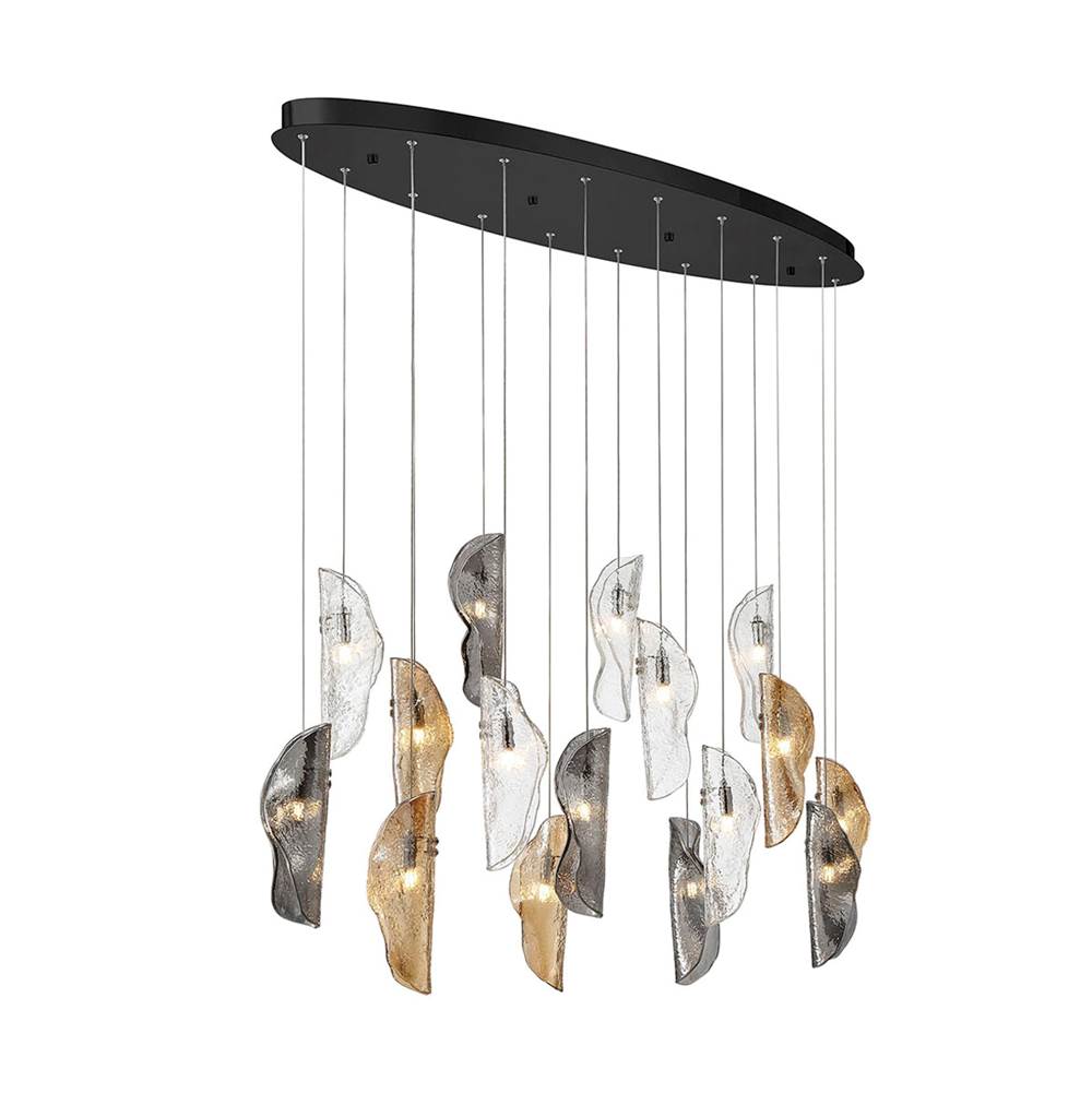 Lib&Co 10172-023-02 Black Sorrento, 16 Light Oval Led Chandelier, Mixed, Black Canopy Image 1