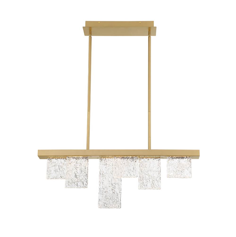 Lib&Co Siena, 6 Light Linear Led Chandelier, Brushed Black