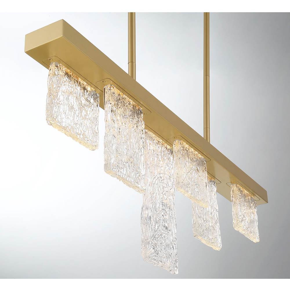 Lib&Co 10173-014 Brushed Gold Siena, 6 Light Linear Led Chandelier, Brushed Gold Image 2