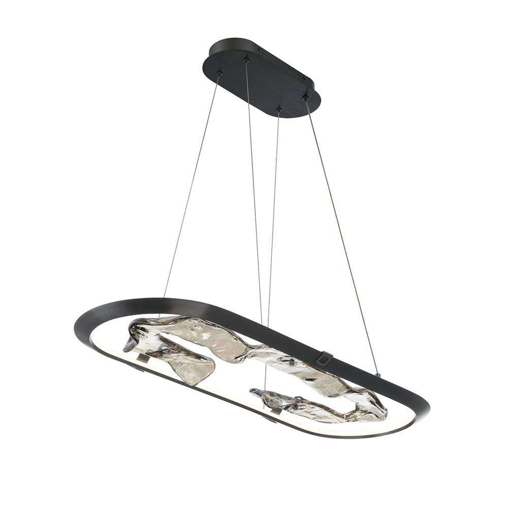 Lib&Co 10177-015 Metallic Brushed Grey Nettuno, Small Oval Led Chandelier, Metallic Brushed Grey Image 3