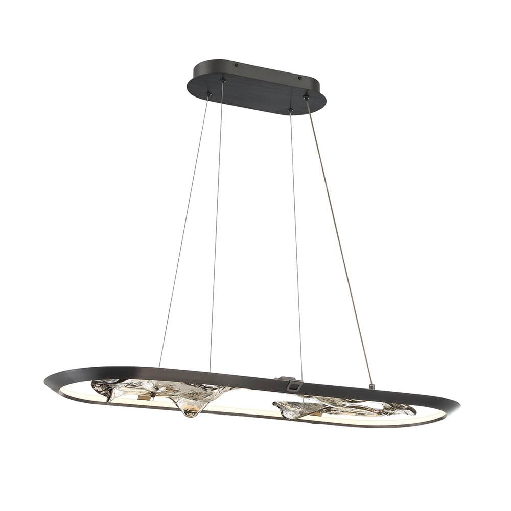 Lib&Co 10177-015 Metallic Brushed Grey Nettuno, Small Oval Led Chandelier, Metallic Brushed Grey Image 1