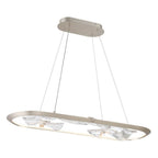 Lib&Co Nettuno, Small Oval Led Chandelier, Metallic Brushed Grey