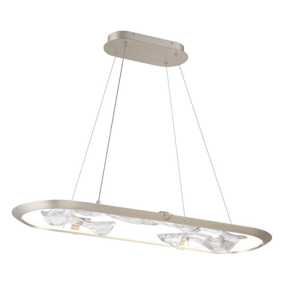 Lib&Co Nettuno, Small Oval Led Chandelier, Metallic Brushed Grey