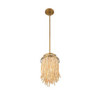 Lib&Co Molfetta, 1 Light Pendant, Antique Brass With Cream Beads