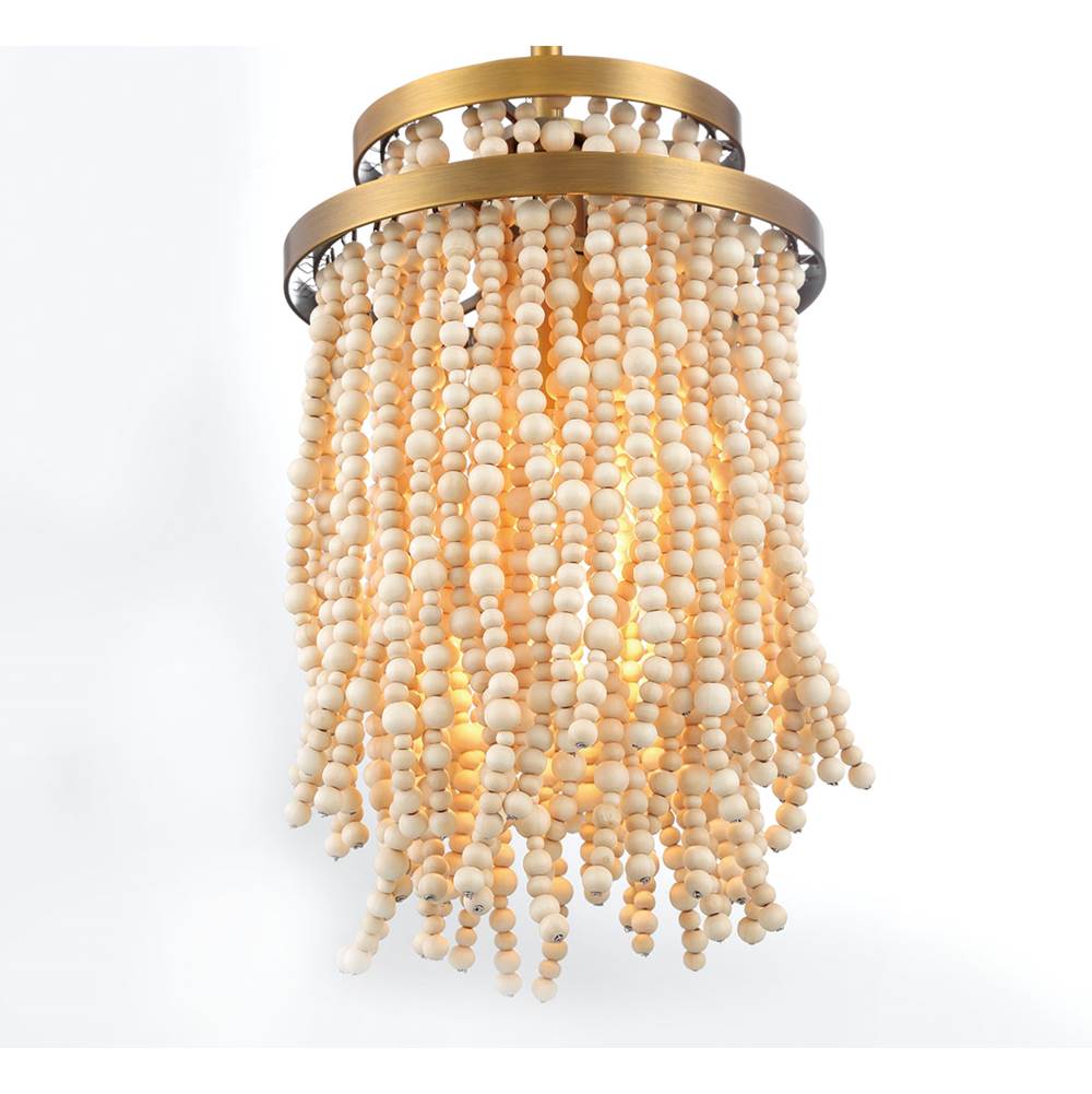 Lib&Co 10179-025 Antique Brass Molfetta, 1 Light Pendant, Antique Brass With Cream Beads Image 2