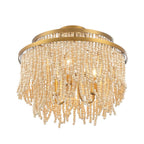 Lib&Co Molfetta, 3 Light Convertible Flushmount,pendant, Antique Brass With Cream Beads