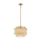 Lib&Co 10180-025 Antique Brass Molfetta, 3 Light Convertible Flushmount,pendant, Antique Brass With Cream Beads Image 1