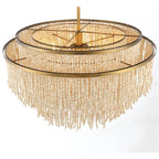 Lib&Co 10182-025 Antique Brass Molfetta, 9 Light Chandelier, Antique Brass With Cream Beads Image 3