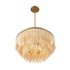 Lib&Co 10182-025 Antique Brass Molfetta, 9 Light Chandelier, Antique Brass With Cream Beads Image 2