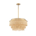 Lib&Co 10182-025 Antique Brass Molfetta, 9 Light Chandelier, Antique Brass With Cream Beads Image 1