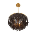 Lib&Co Molfetta, 9 Light Chandelier, Antique Brass With Black Beads