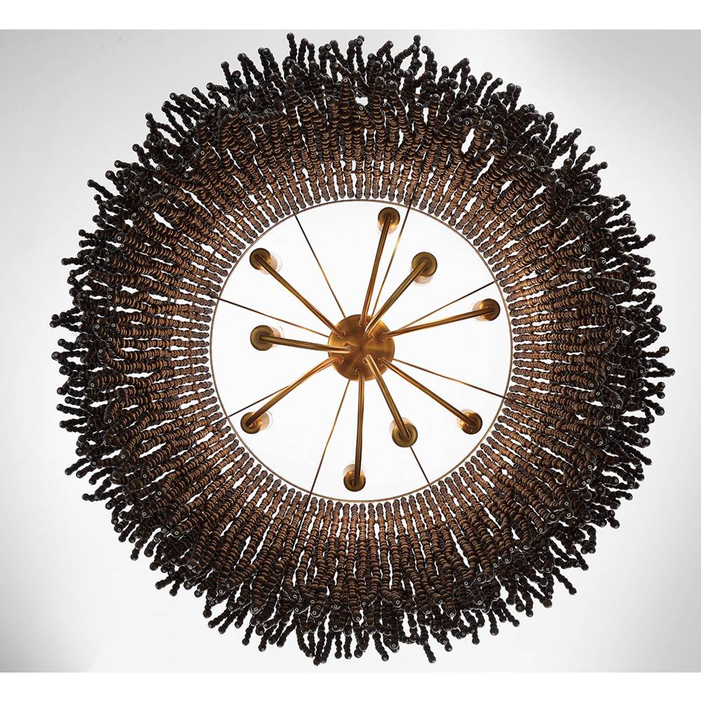 Lib&Co 10182-026 Antique Brass Molfetta, 9 Light Chandelier, Antique Brass With Black Beads Image 5