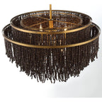 Lib&Co 10182-026 Antique Brass Molfetta, 9 Light Chandelier, Antique Brass With Black Beads Image 2
