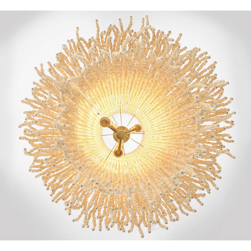 Lib&Co 10183-025 Antique Brass Molfetta, 12 Light Grand Chandelier, Antique Brass With Cream Beads Image 4