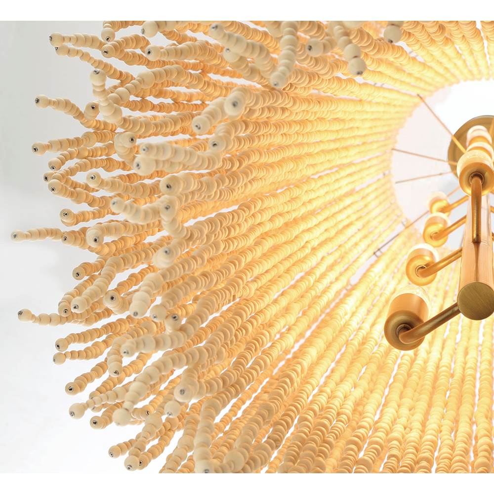 Lib&Co 10183-025 Antique Brass Molfetta, 12 Light Grand Chandelier, Antique Brass With Cream Beads Image 3