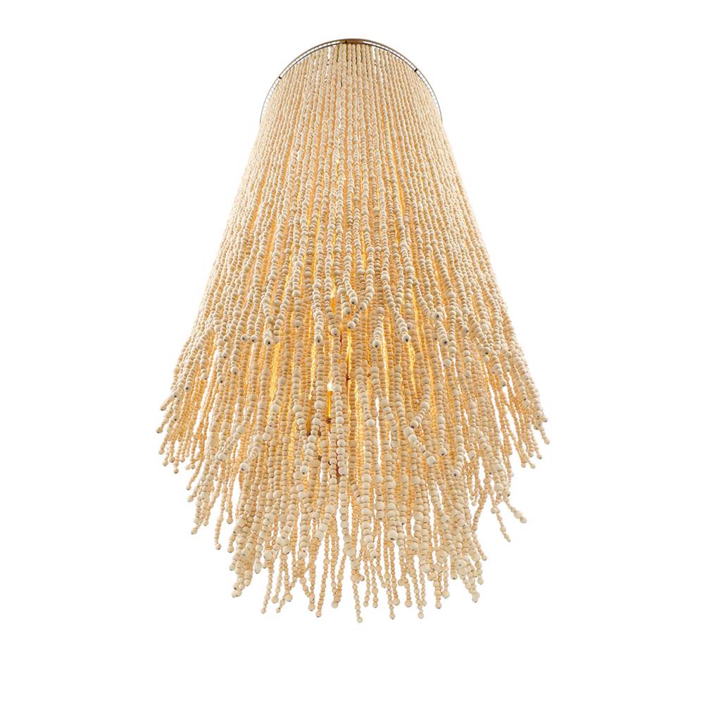 Lib&Co 10183-025 Antique Brass Molfetta, 12 Light Grand Chandelier, Antique Brass With Cream Beads Image 2