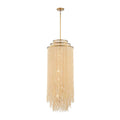 Lib&Co 10183-025 Antique Brass Molfetta, 12 Light Grand Chandelier, Antique Brass With Cream Beads Image 1