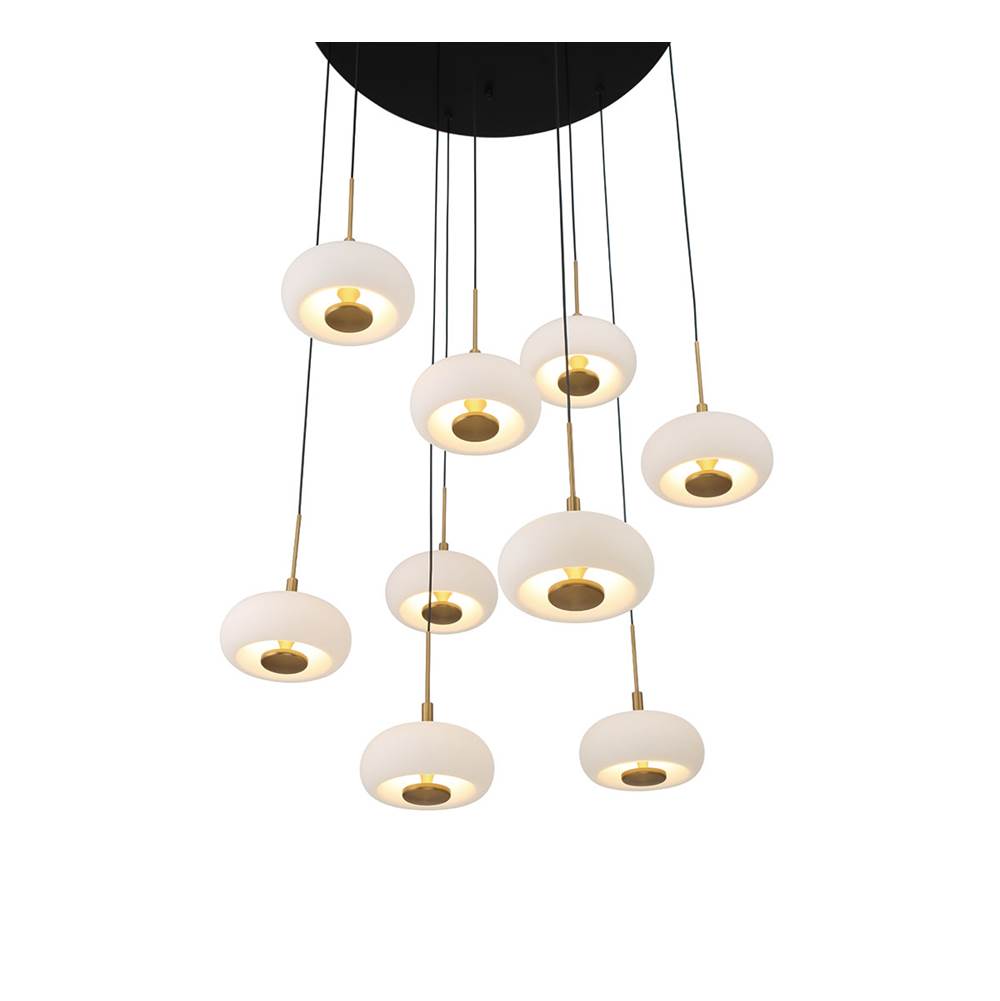 Lib&Co Adelfia, 9 Light Round Led Chandelier, Matte Black