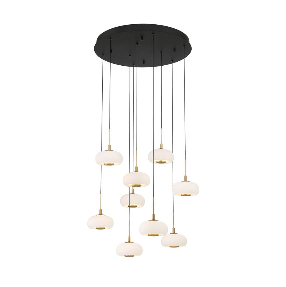 Lib&Co 10195-02 Matte Black Adelfia, 9 Light Round Led Chandelier, Matte Black Image 1