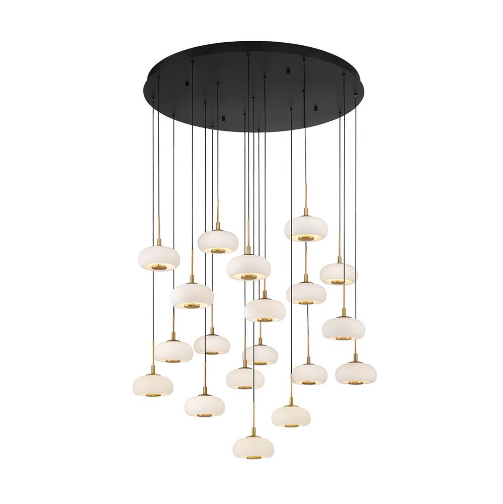 Lib&Co 10196-02 Matte Black Adelfia, 19 Light Round Led Chandelier, Matte Black Image 1