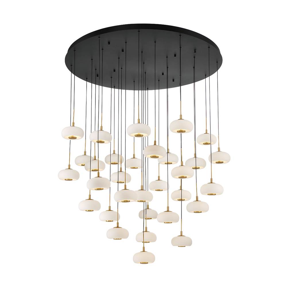Lib&Co 10197-02 Matte Black Adelfia, 31 Light Led Grand Chandelier, Matte Black Image 1
