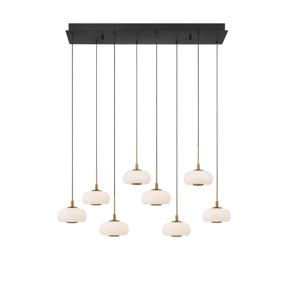 Lib&Co Adelfia, 8 Light Rectangular Led Chandelier, Matte Black