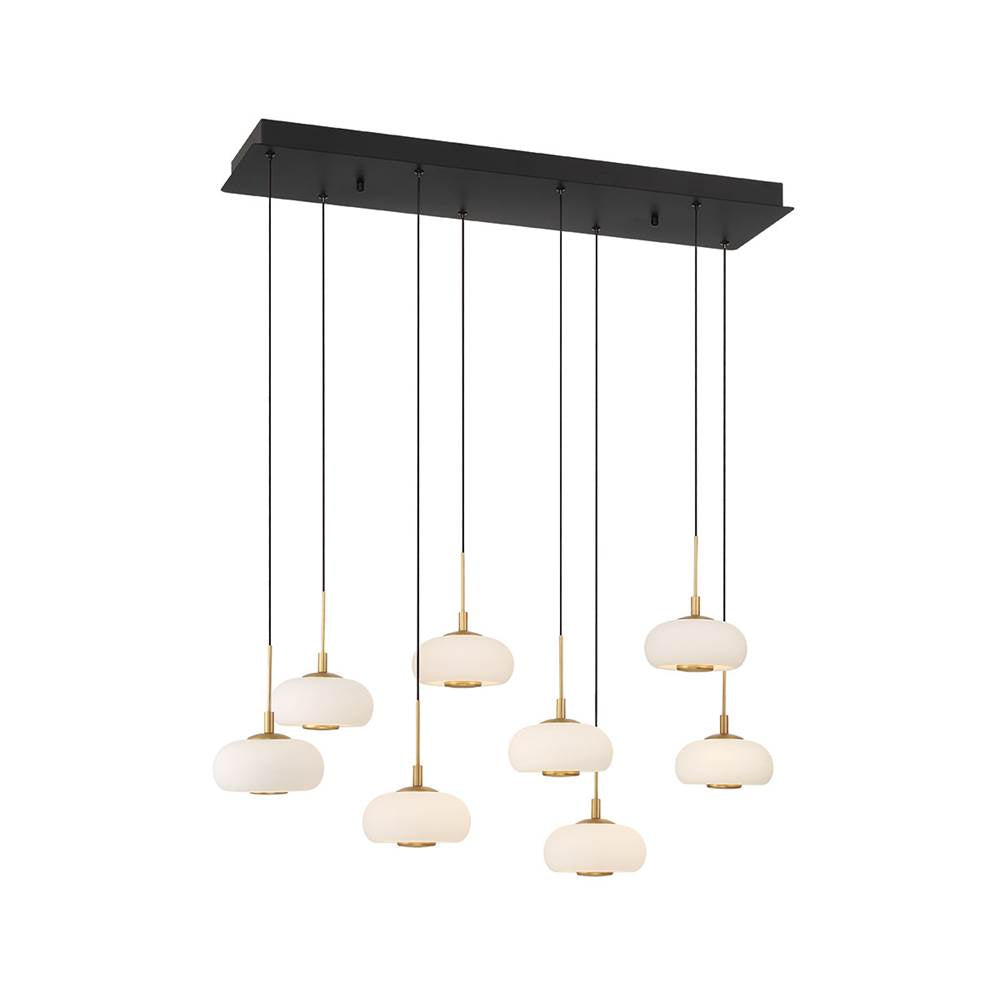Lib&Co 10198-02 Matte Black Adelfia, 8 Light Rectangular Led Chandelier, Matte Black Image 1