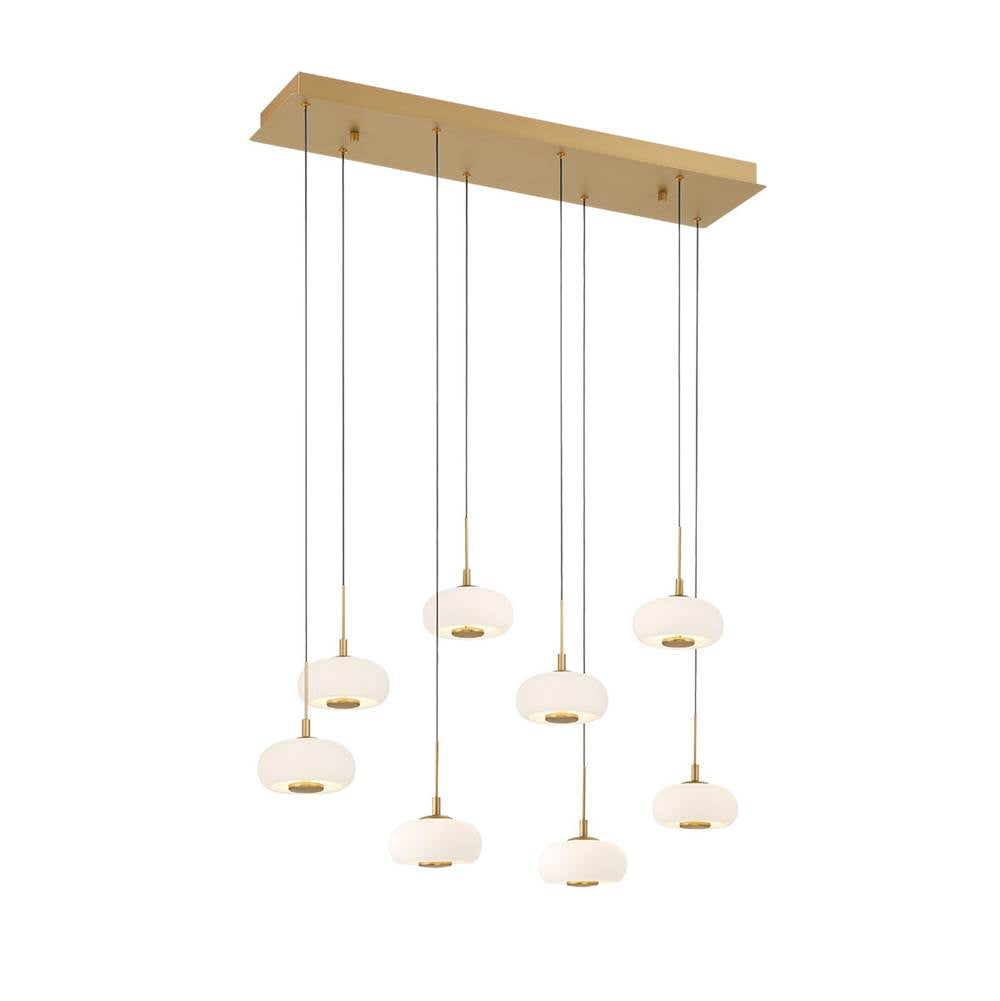 Lib&Co 10198-030 Antique Brass Adelfia, 8 Light Rectangular Led Chandelier, Painted Antique Brass Image 1