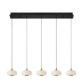 Lib&Co 10199-02 Matte Black Adelfia, 5 Light Linear Led Chandelier, Matte Black Image 1