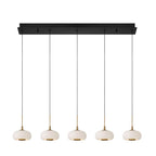 Lib&Co 10199-02 Matte Black Adelfia, 5 Light Linear Led Chandelier, Matte Black Image 1