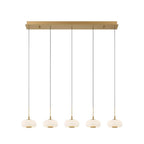 Lib&Co Adelfia, 5 Light Linear Led Chandelier, Painted Antique Brass