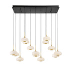 Lib&Co Adelfia, 14 Light Rectangular Led Chandelier, Matte Black