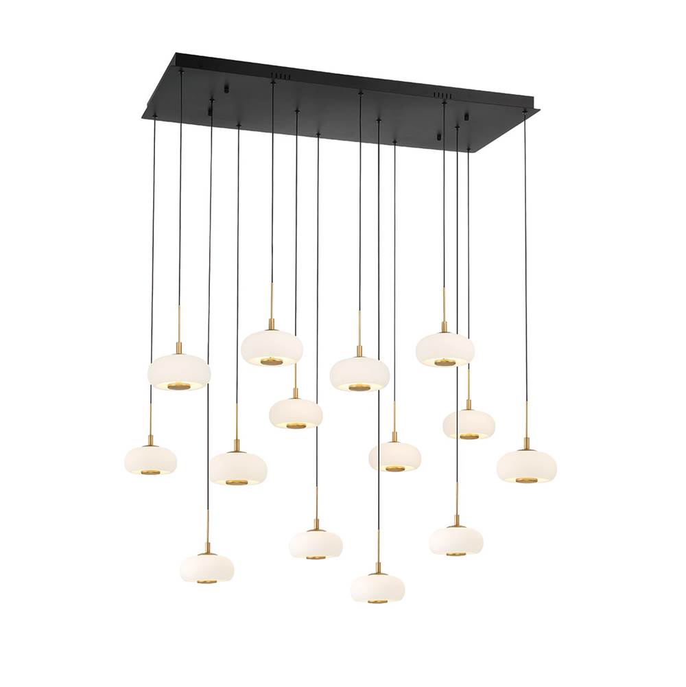 Lib&Co 10200-02 Matte Black Adelfia, 14 Light Rectangular Led Chandelier, Matte Black Image 3