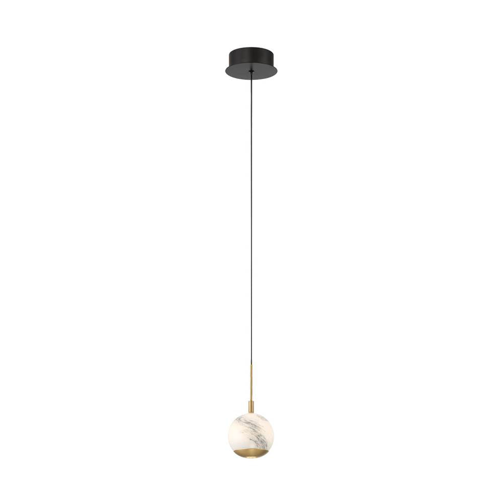 Lib&Co 10202-02 Matte Black Baveno, 1 Light Led Pendant, Matte Black Image 1