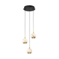 Lib&Co 10203-02 Matte Black Baveno, 3 Light Round Led Pendant, Matte Black Image 1