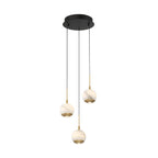 Lib&Co 10203-02 Matte Black Baveno, 3 Light Round Led Pendant, Matte Black Image 1