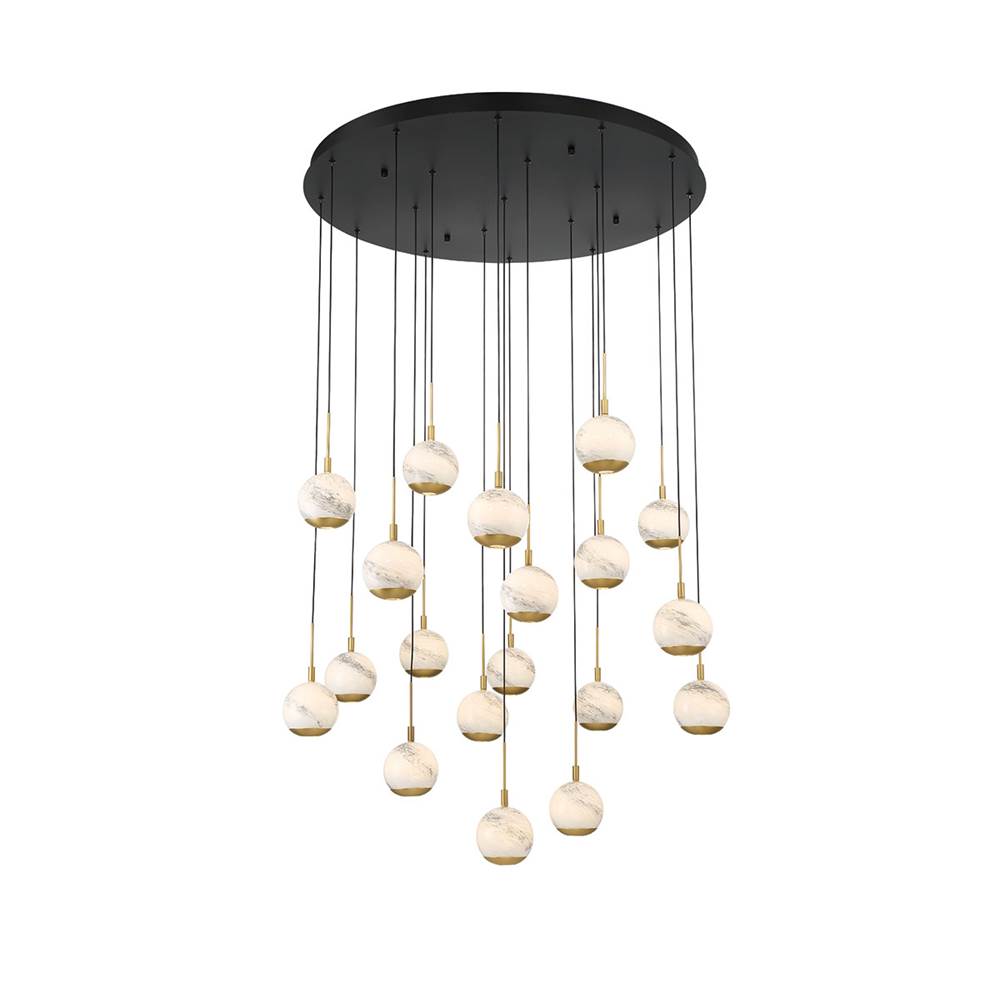 Lib&Co 10205-02 Matte Black Baveno, 19 Light Round Led Chandelier, Matte Black Image 1
