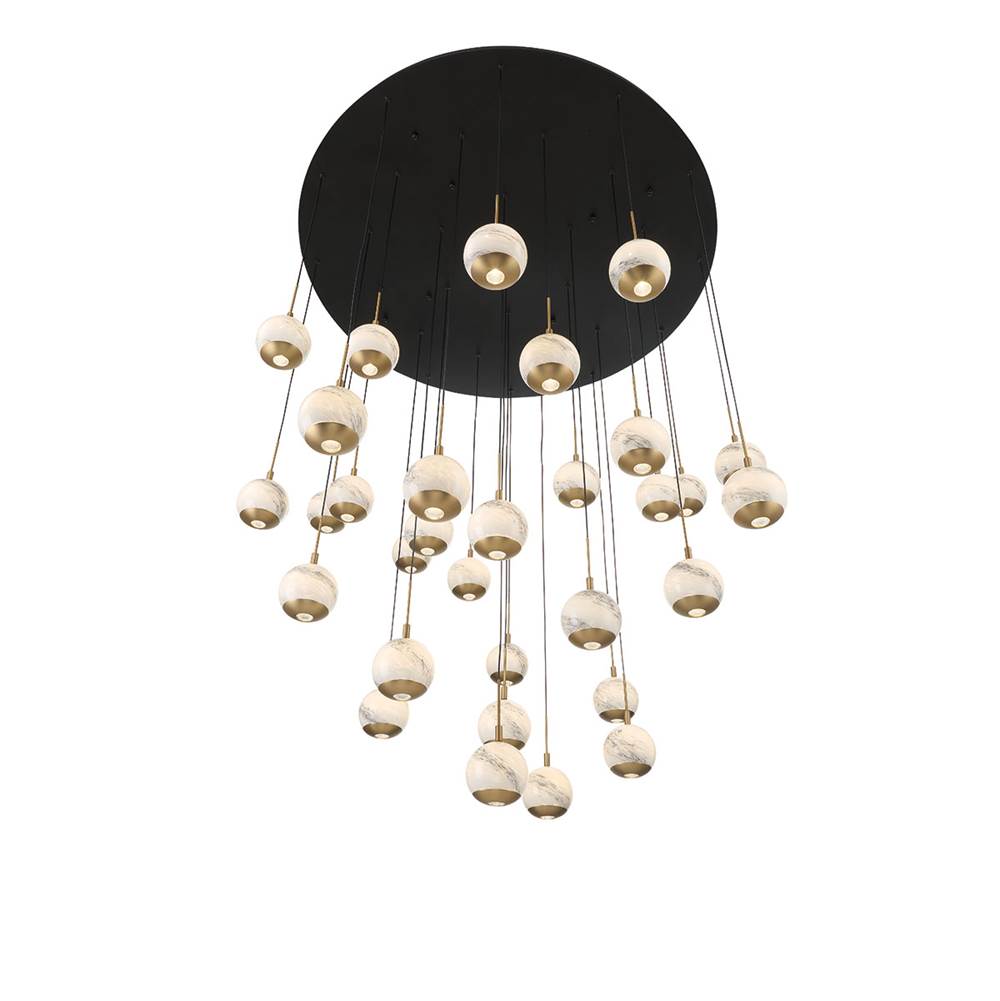 Lib&Co 10206-02 Matte Black Baveno, 31 Light Led Grand Chandelier, Matte Black Image 2