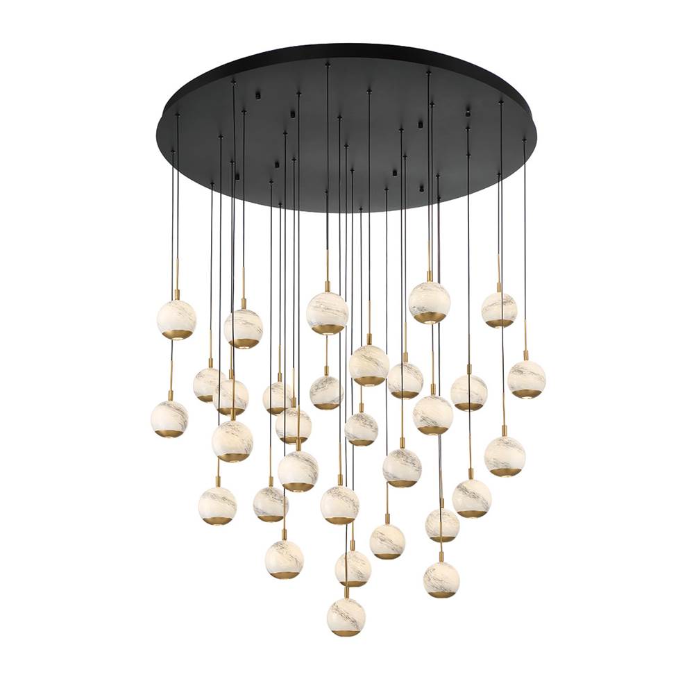 Lib&Co 10206-02 Matte Black Baveno, 31 Light Led Grand Chandelier, Matte Black Image 1