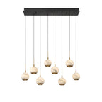 Lib&Co Baveno, 8 Light Rectangular Led Chandelier, Matte Black