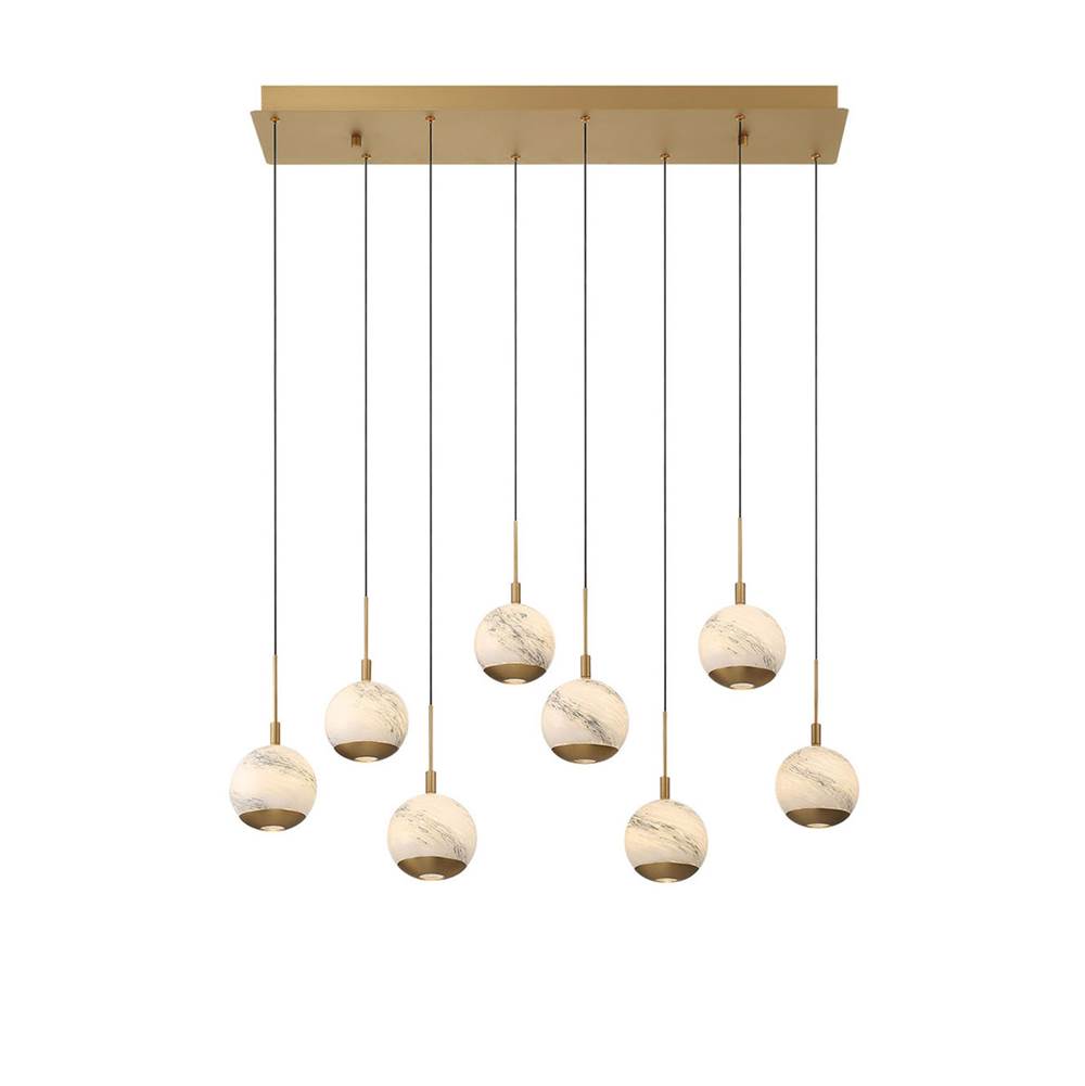 Lib&Co Baveno, 8 Light Rectangular Led Chandelier, Matte Black