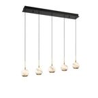 Lib&Co Baveno, 5 Light Linear Led Chandelier, Matte Black