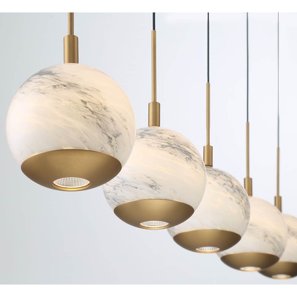 Lib&Co 10208-02 Matte Black Baveno, 5 Light Linear Led Chandelier, Matte Black Image 2