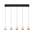Lib&Co 10208-02 Matte Black Baveno, 5 Light Linear Led Chandelier, Matte Black Image 1